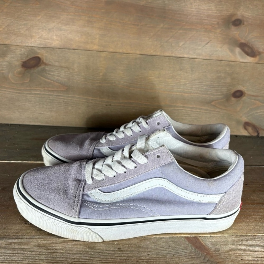 vans old skool womens size 7 shoes purple athletic skate sneakers